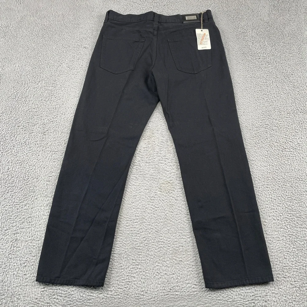 Hugo Boss Jeans Mens 38x32 Black Alabama Straight Leg Dark Denim Cotton NWT